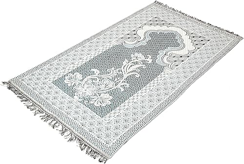 Miniatura 4 de Alfombra de oración musulmana otomana de estilo turco, patrón floral con bonitos regalos islámicos (dos finas alfombras de oración regaladas)