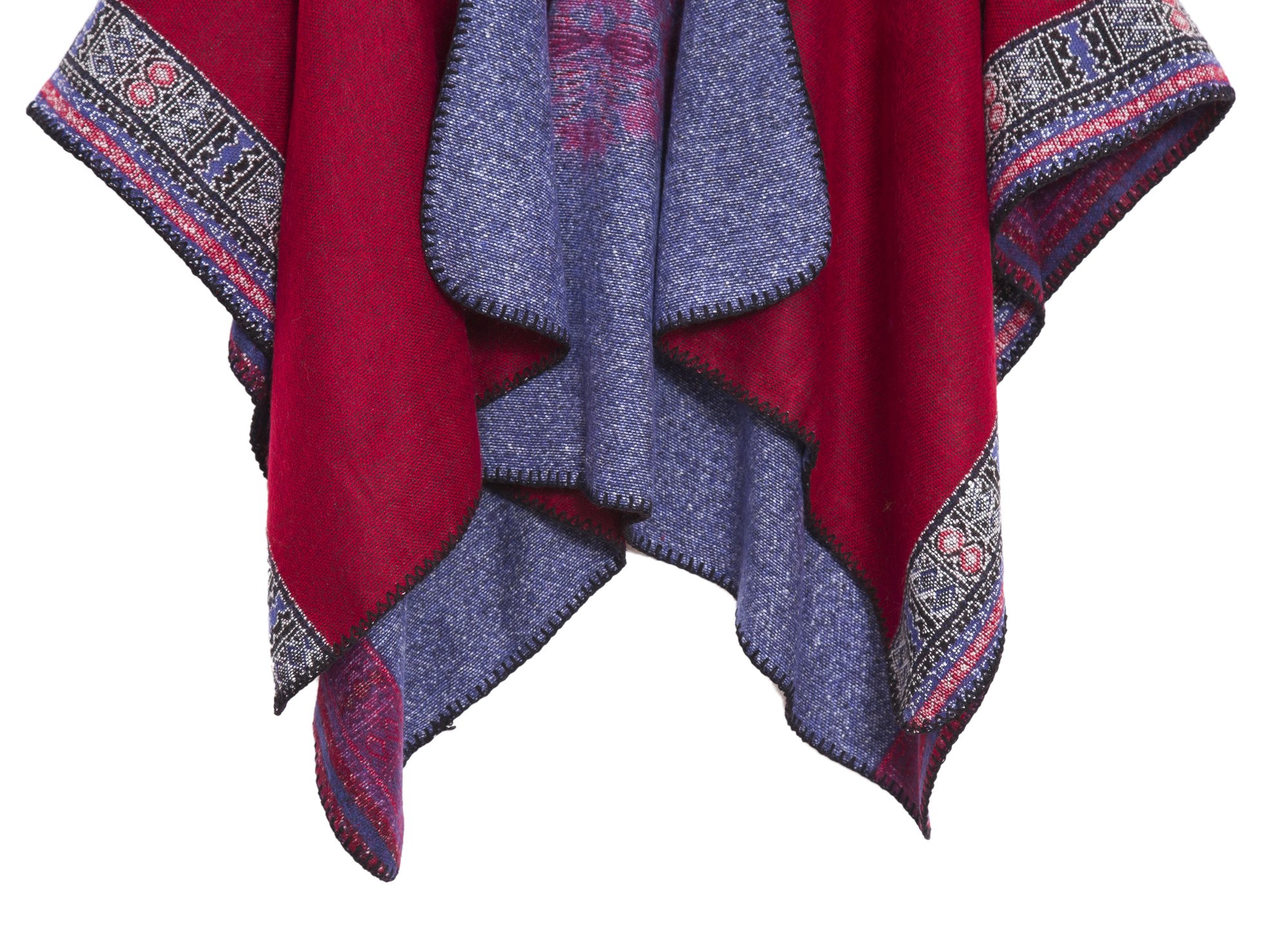 EXCHIC Femmes Chauds Ouverture Avant Châle Chaud Wraps Motif Floral Elegantes Poncho Tricot Cape Manteau