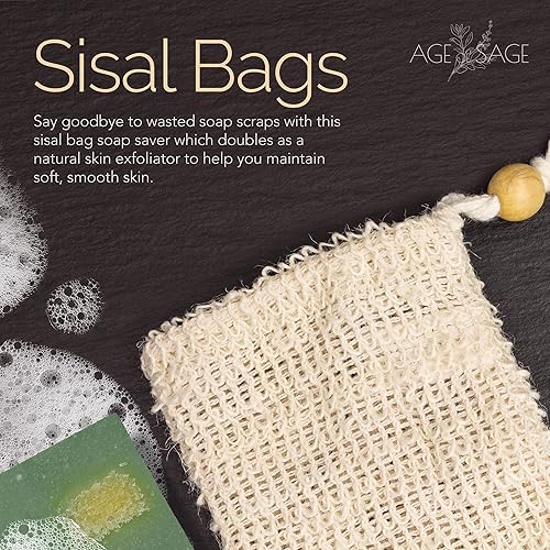 Miniatura 4 de Self-tanners - Barra de jabón natural con bolsa de sisal, juego de barra de jabón artesanal vegano para mujeres, jabón corporal en bolsa de jabón,