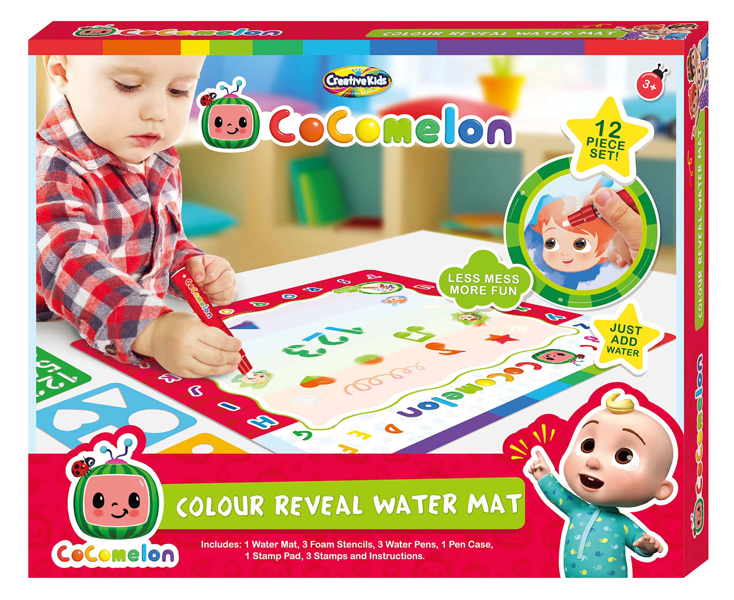 Cocomelon Colour Reveal Water Mat 12 Piece Creative Set