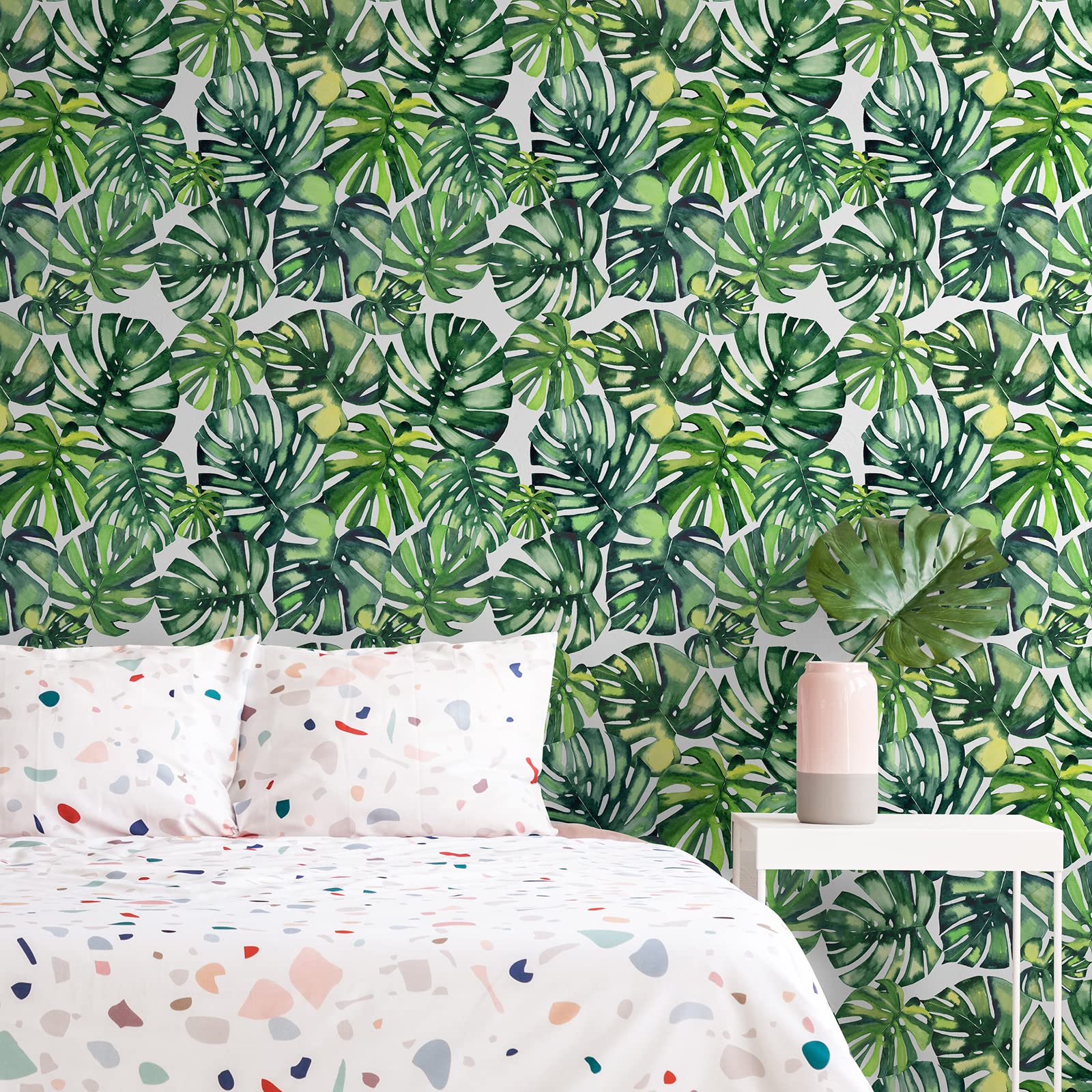 Papier peint autocollant feuilles vertes pour relooker la chambre d'enfant