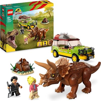 LEGO 76959 Jurassic Park Triceratops Research Toy for Boys and Girls Ages 8 Years Old with Ford Explorer Car and Dinosaur ...