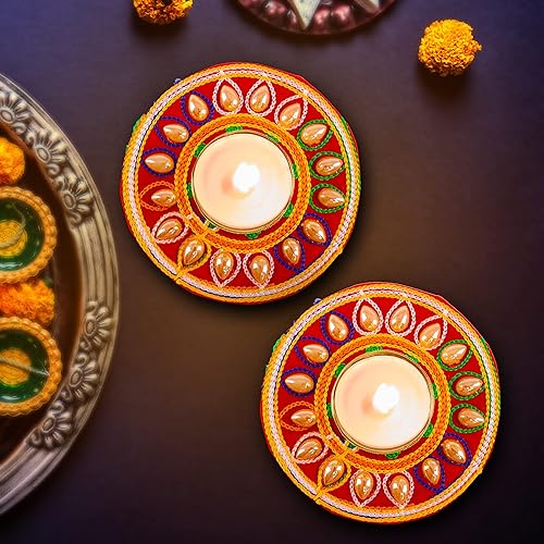 Soporte de luz en T hecho a mano, con dije de la suerte, portavelas en T, iluminación decorativa para decoración de festivales y regalos (círculo