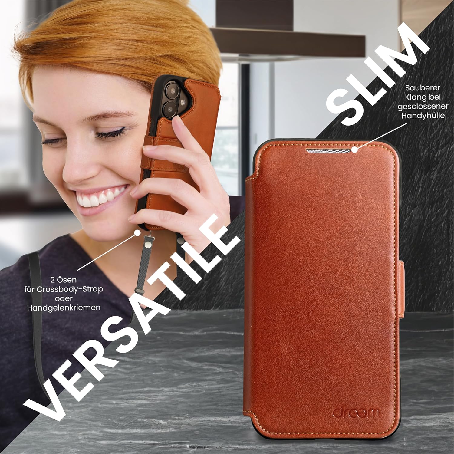 Dreem Real Leather for iPhone 17 Case Wallet, Revolutionary Phone Stand, MagSafe-Fit, Magnetic Detachable Flip Cover, RFID Blocking Card Holder, Gift-Box [Fibonacci:Caramel] - Image 5