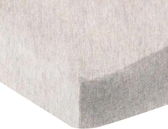 Amazon Basics Heather Jersey Fitted Crib Sheet Bedding, Chambray