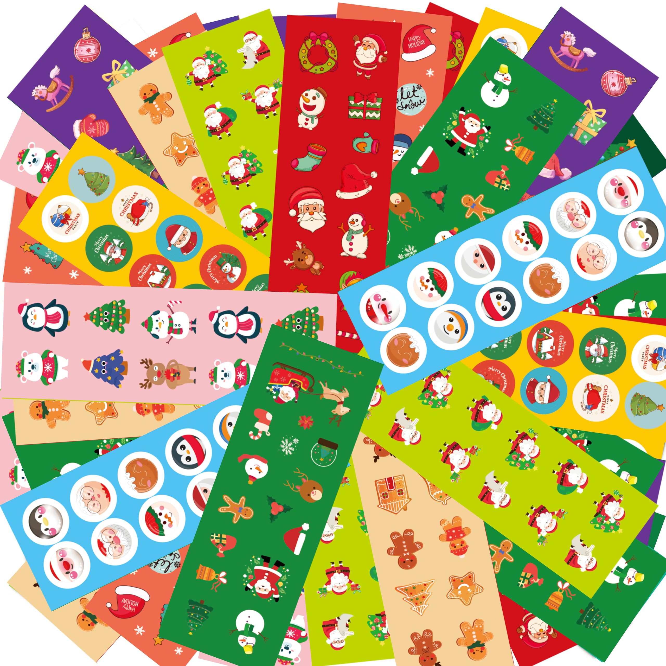 100 Sheets Christmas Stickers, 1300+ PCS Stickers for Water Bottles Crafts, Stocking Stuffers, Christmas Party Favors Bulk Stickers