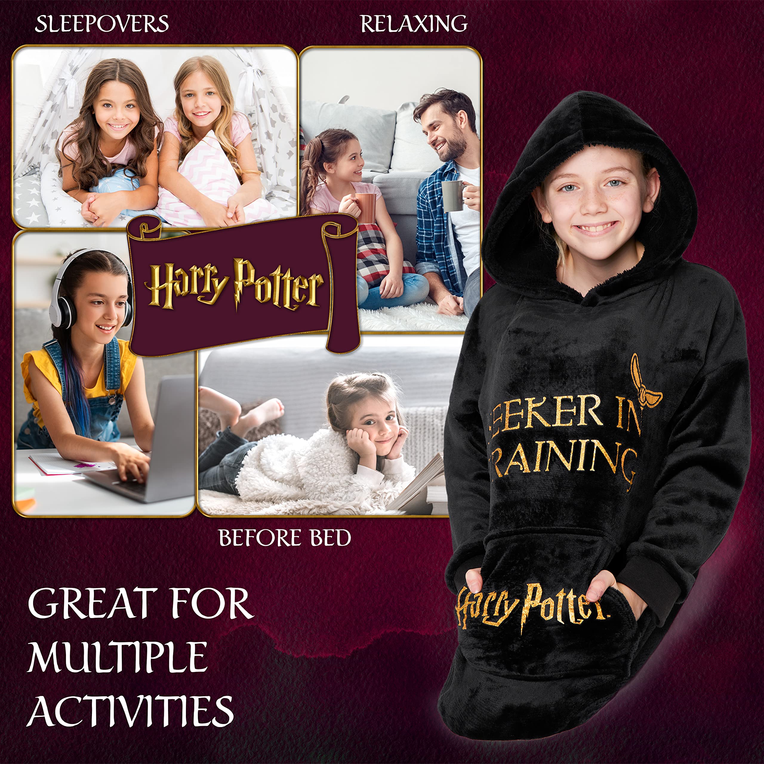 Harry Potter Bluza polarowa dziewczęca, bluza szlafrok, koc dla dziewczynek