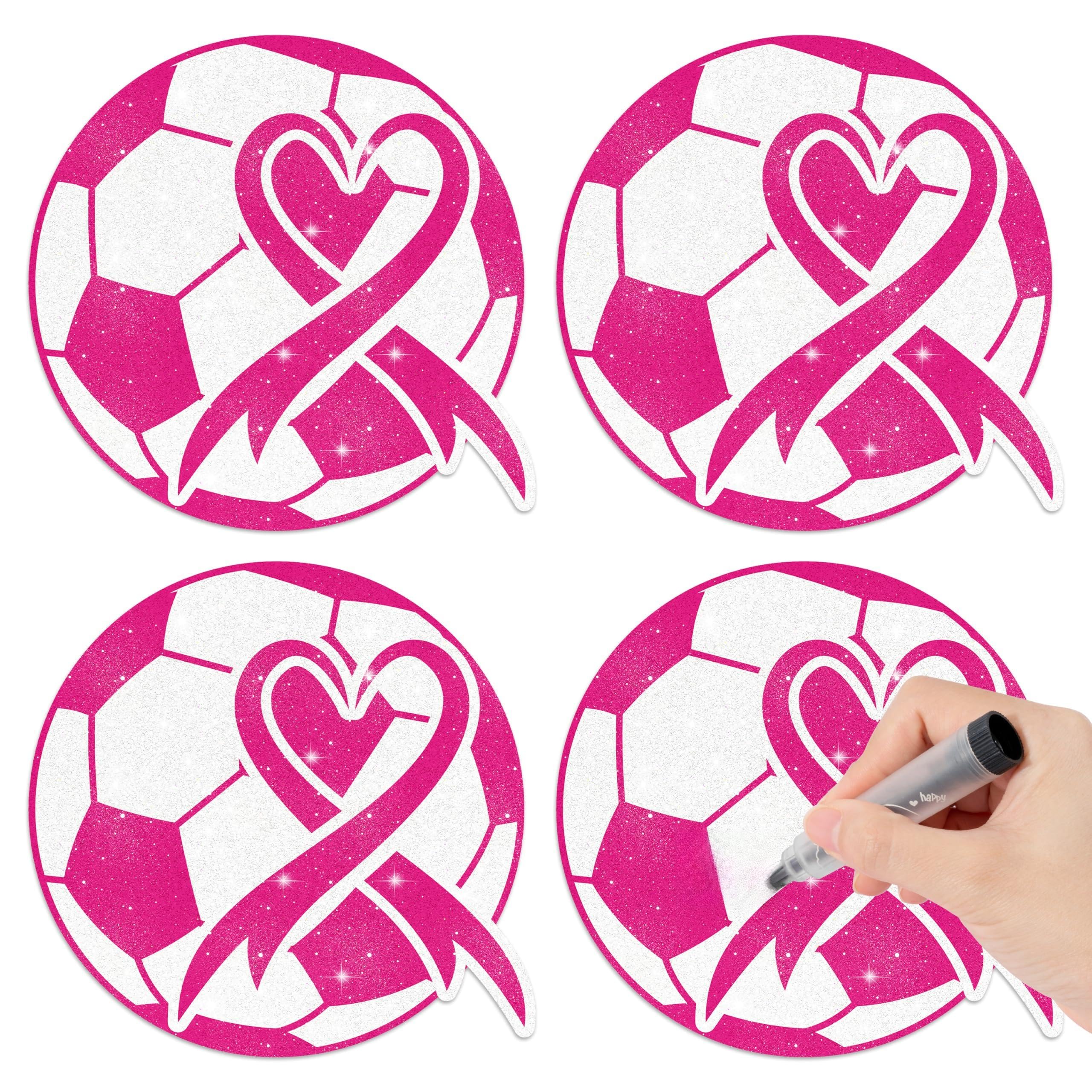 Hot Pink Soccer Glitter Cutout for Pink Out Party Sports Party Supplies