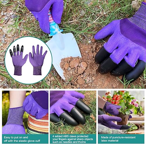 Miniatura 8 de Juego de herramientas de jardín, herramientas de jardinería resistentes de acero inoxidable, 30 piezas con estampado floral, rastrillo de pala,