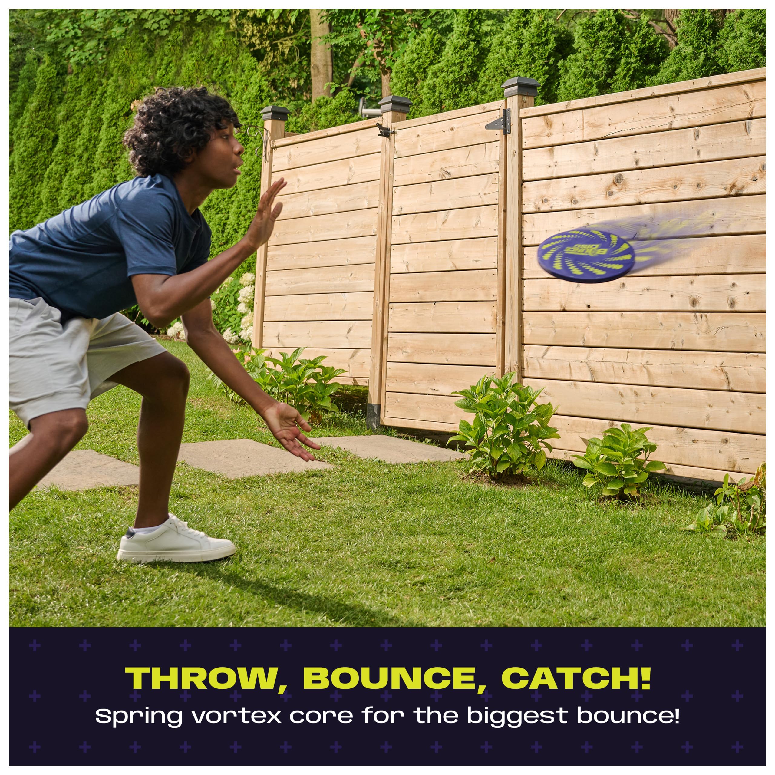 Aerobie Bounce Disc Outdoor Flying Ring Trick Shot Disc for Ages 5 | Improves Hand-Eye Coordination During Catch Play; Practice Trick Shots and Create Outdoor Games; Works On Ground and Walls product thumbnail 5