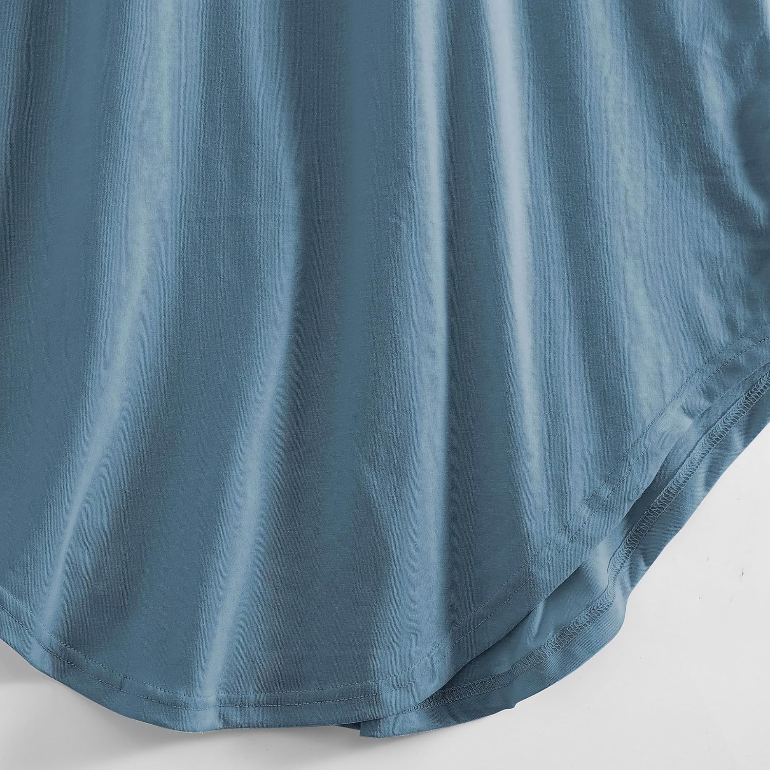 PNAEONG Women Short Sleeve Long Nightgown Soft Cotton Sleepwear Nightshirts Loungewear with Pockets - Image 4