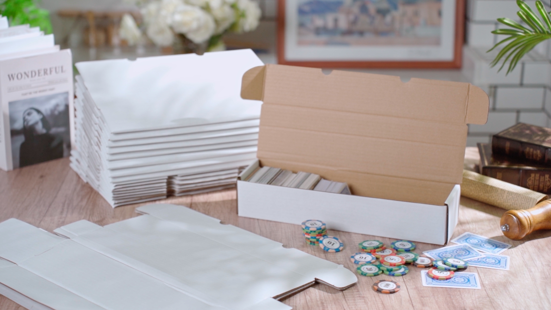 Yexiya Trading Card Storage Boxes - 36 Pack Holds 800 Cards, Corrugated Paper Organizer