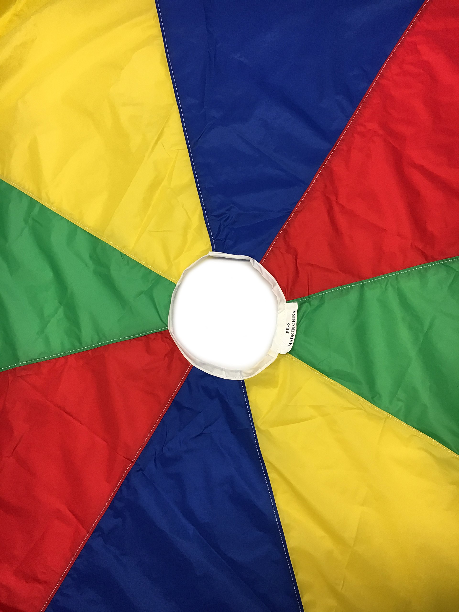 KinderChute Parachute, 12' Diameter Parachute with 16 Handles, Great for Team Building, Developing Motor Skills, and Exercise, for Indoor and Outdoor Use, Multi-Colored, Includes Storage Bag