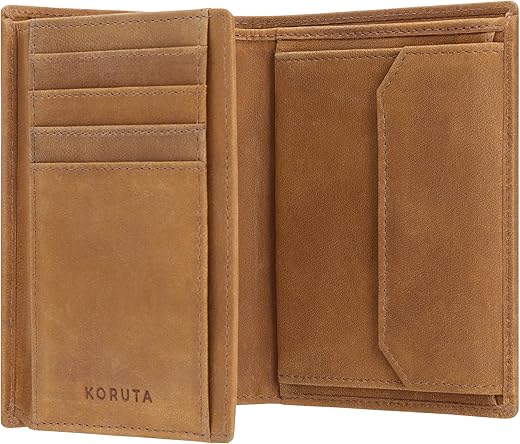 KORUTA Leder Geldbörse Herren mit RFID Schutz I Portemonnaie Groß mit Münzfach I 13 Fächer I Echtleder Geldbeutel für Männer I Brieftasche Wallet…