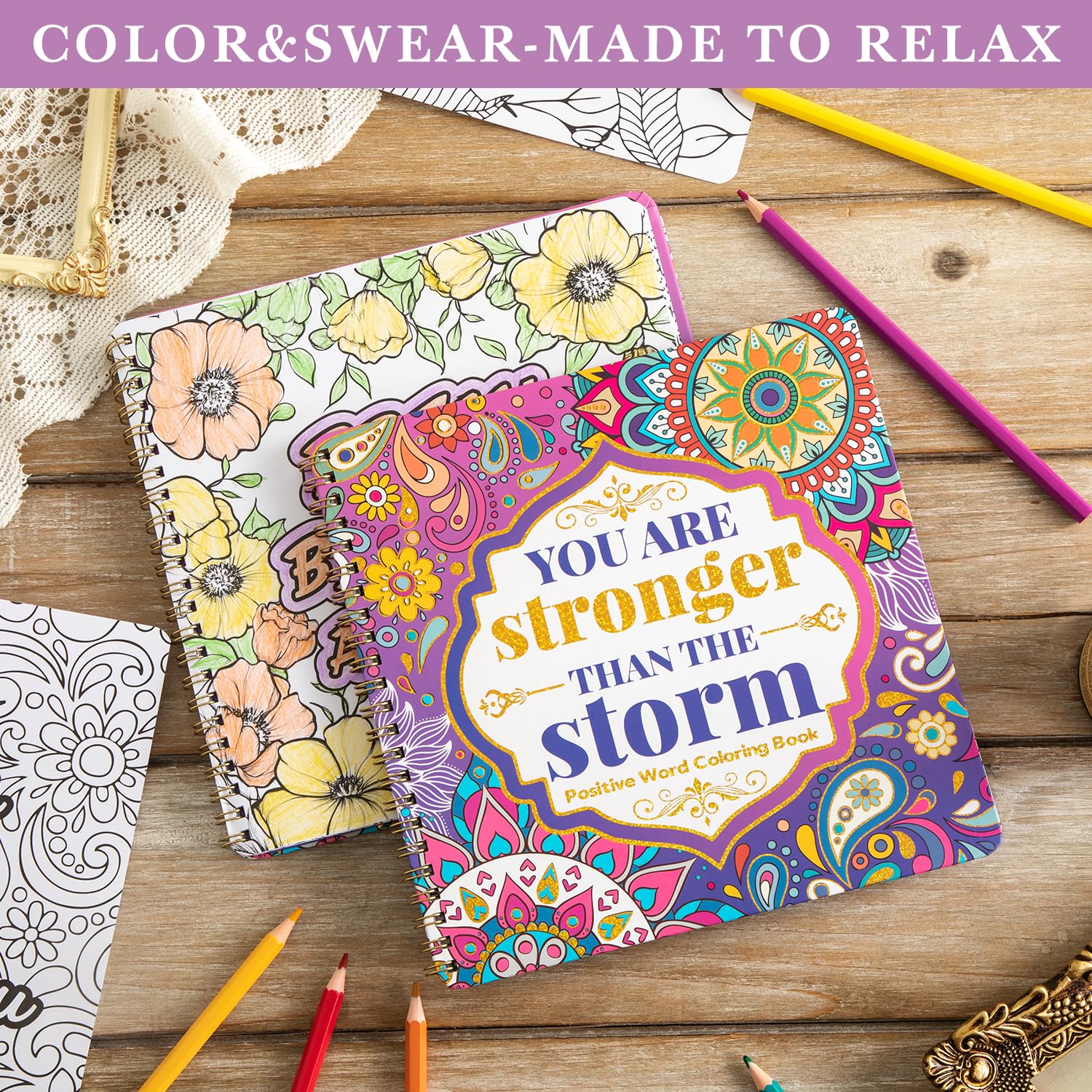 Libro da colorare per adulti, 30 pagine, citazioni ispiratrici | Rilassati e allevia l'ansia, regalo per la festa della mamma, regalo di compleanno, regalo per Natale, regalo per anniversari