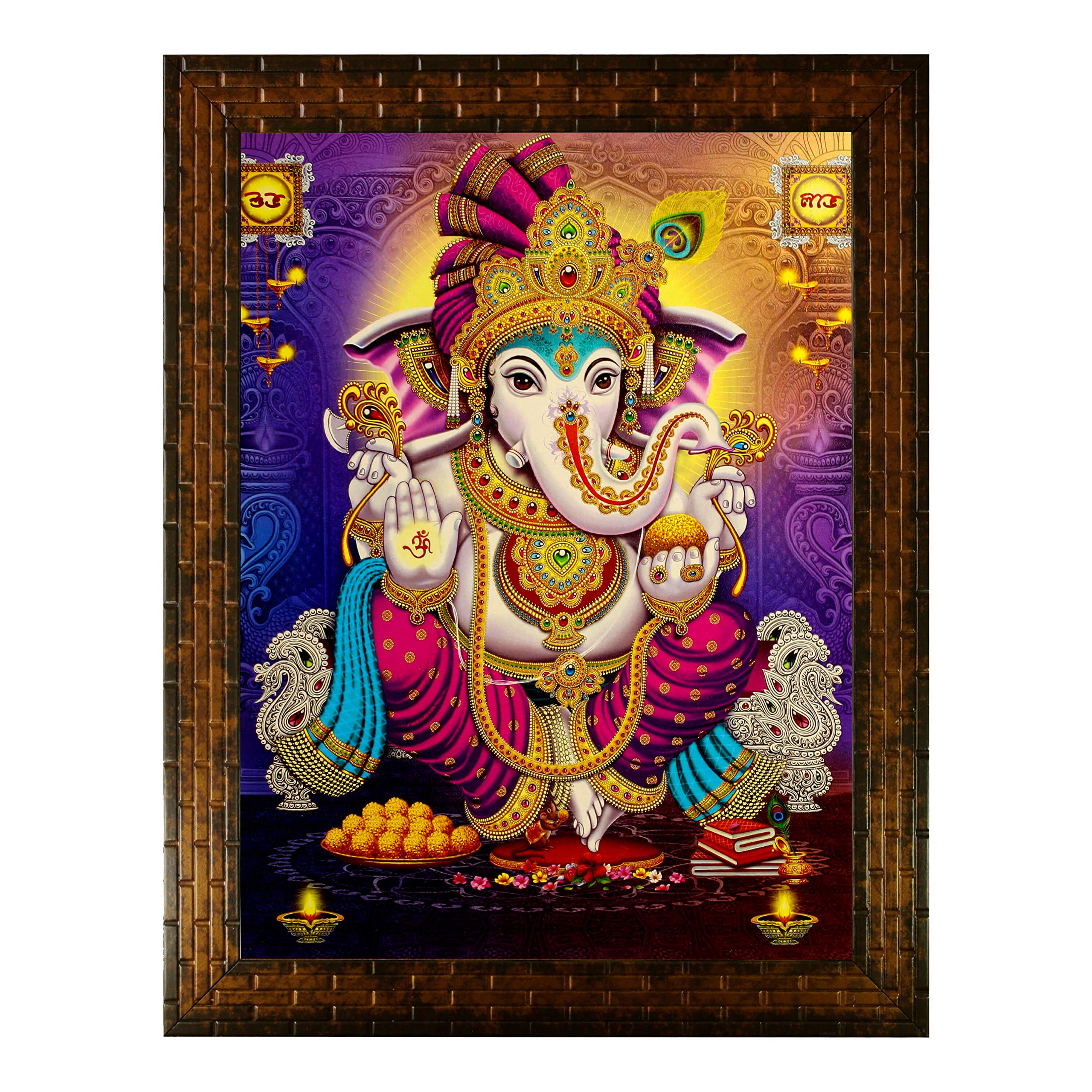 Amazon.co.jp: インディアナラ神ガネーシャ絵画 - 合成木材