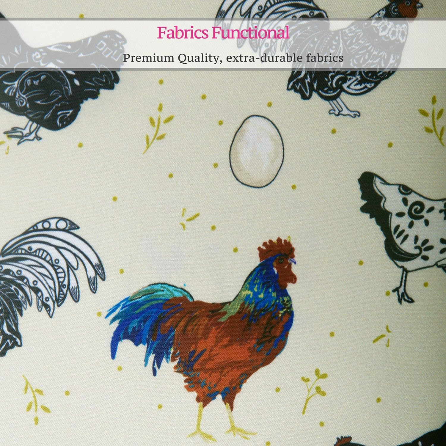 RosieLily Rooster Apron Cute Chicken Apron for Women Beige with Pockets for Cooking Baking Gardening Gifts - Image 4