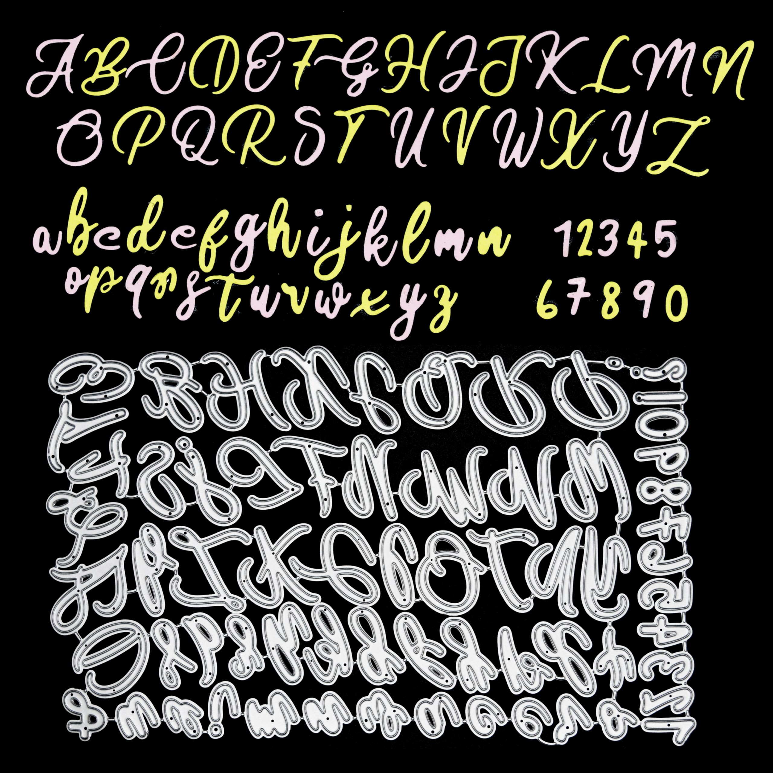 Full Set of Uppercase & Lowercase Alphabet + Numbers Metal Cutting Dies, Card Making, Stencils, Scrapbooking, Paper Crafts, G1