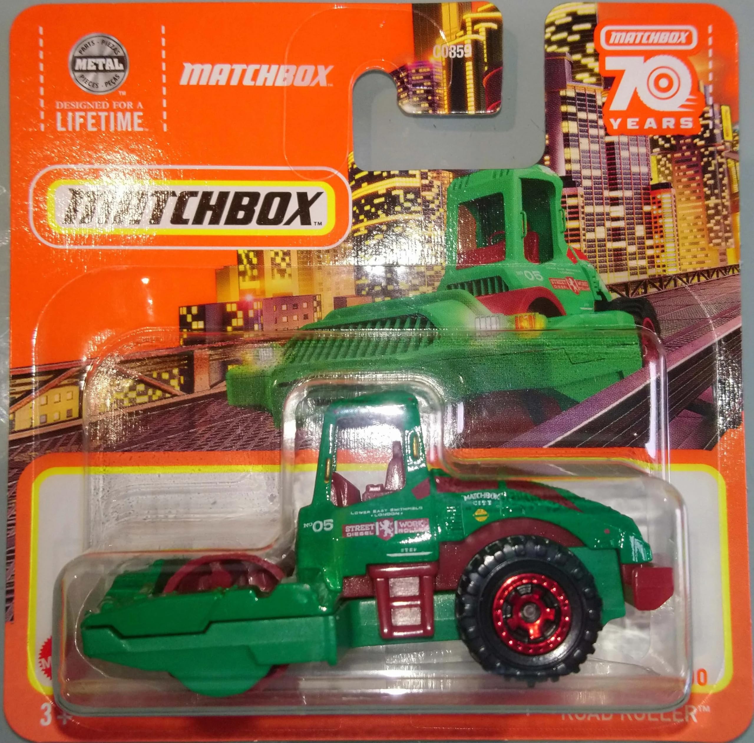 Matchbox Road Scooter Green 52/100 Series 2023 Road Roller