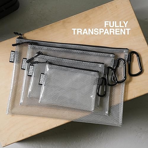 Miniatura 8 de GOBAGS Air Production - Bolsa transparente con cremallera de varios tamaños (paquete de 4) - Organizador de cables y bolsa de viaje para artículos