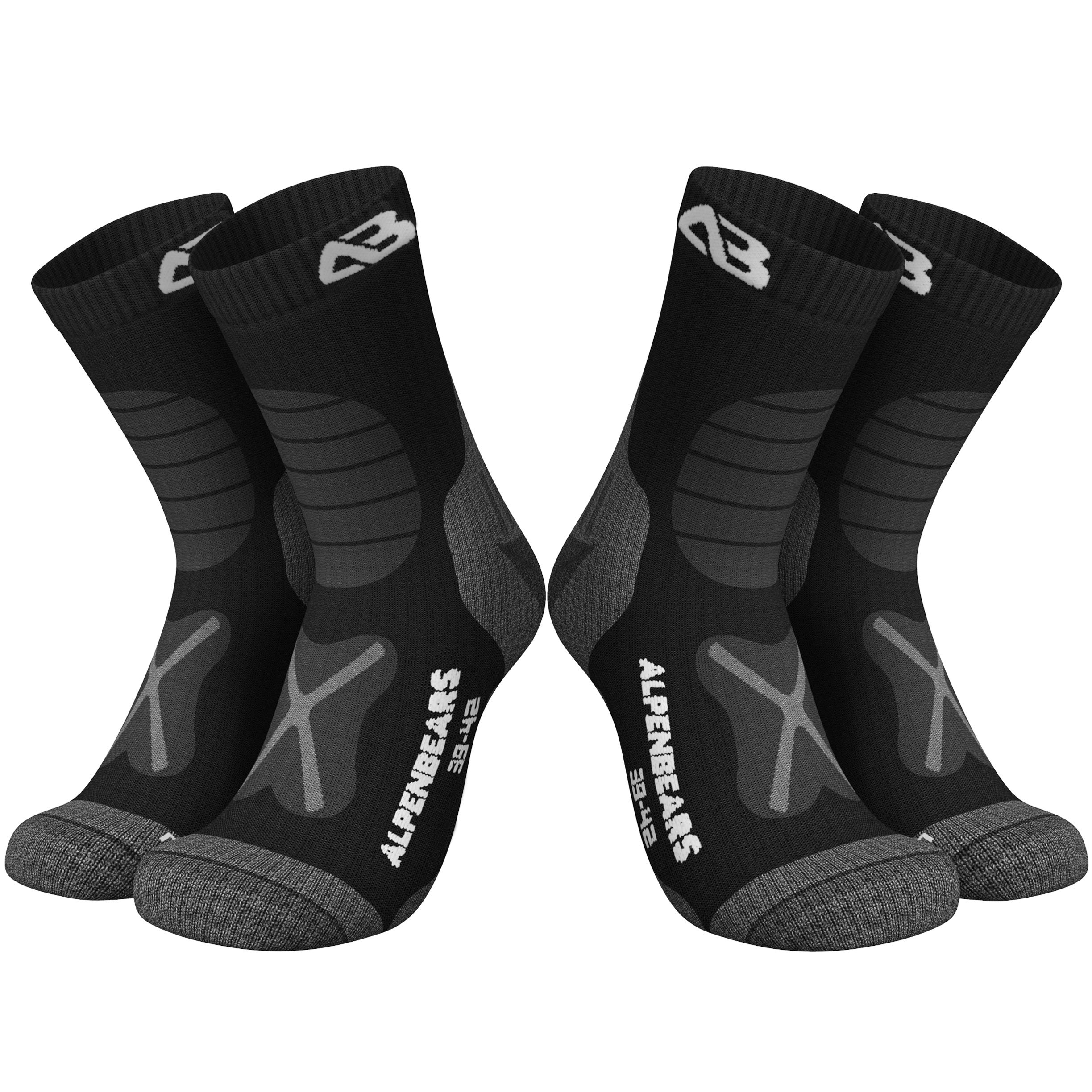 Calcetines de senderismo de lana merina pack de 2 pares para mujer hombre y niño