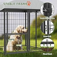 Vista 5 de Mr IRONSTONE Caseta grande para perros al aire libre con techo resistente al agua Caseta resistente para perros afuera Jaula para mascotas Recinto