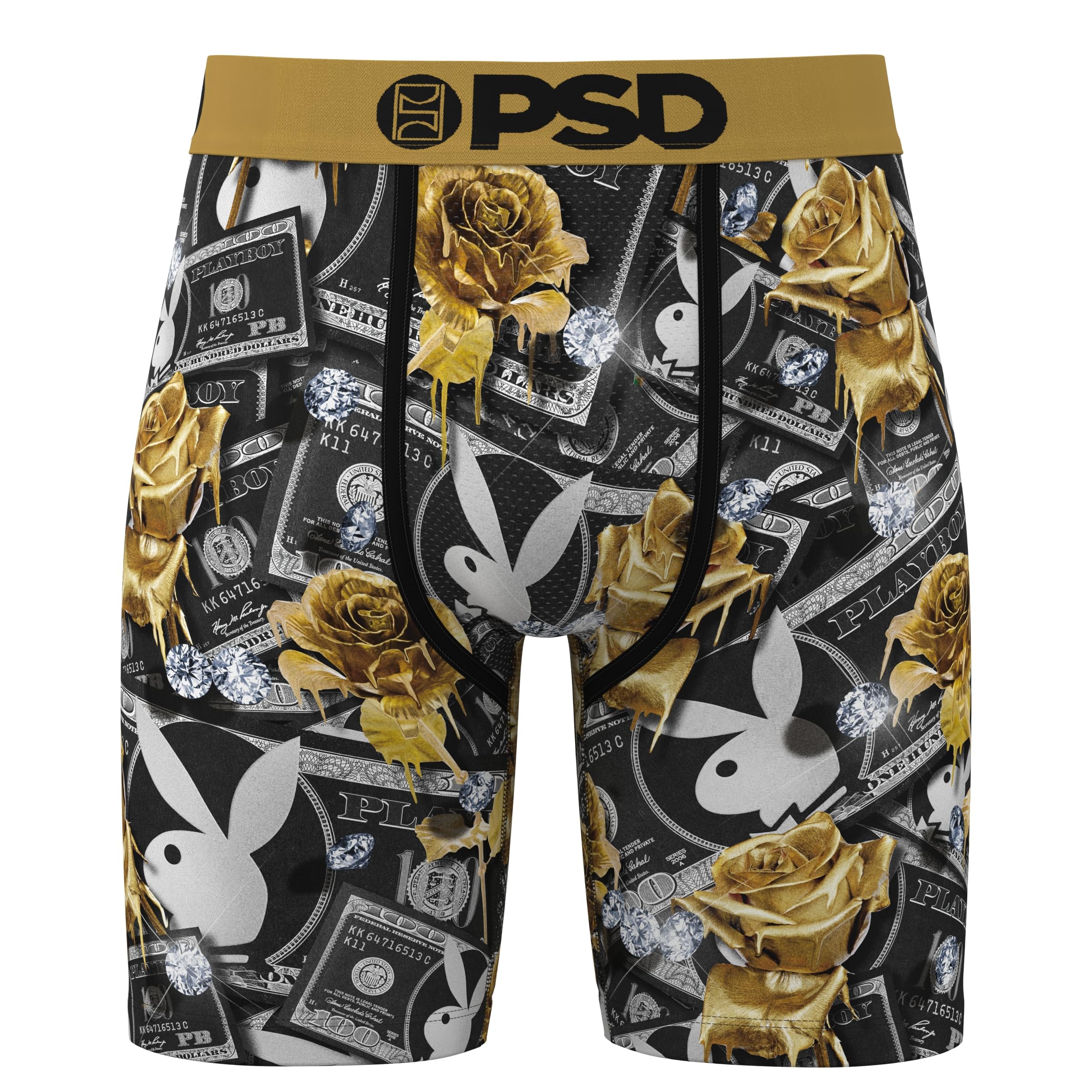 PSD Men's Playboy Bunny Boxer Briefs, Breathable Men's Underwear, Moisture-Wicking Fabric