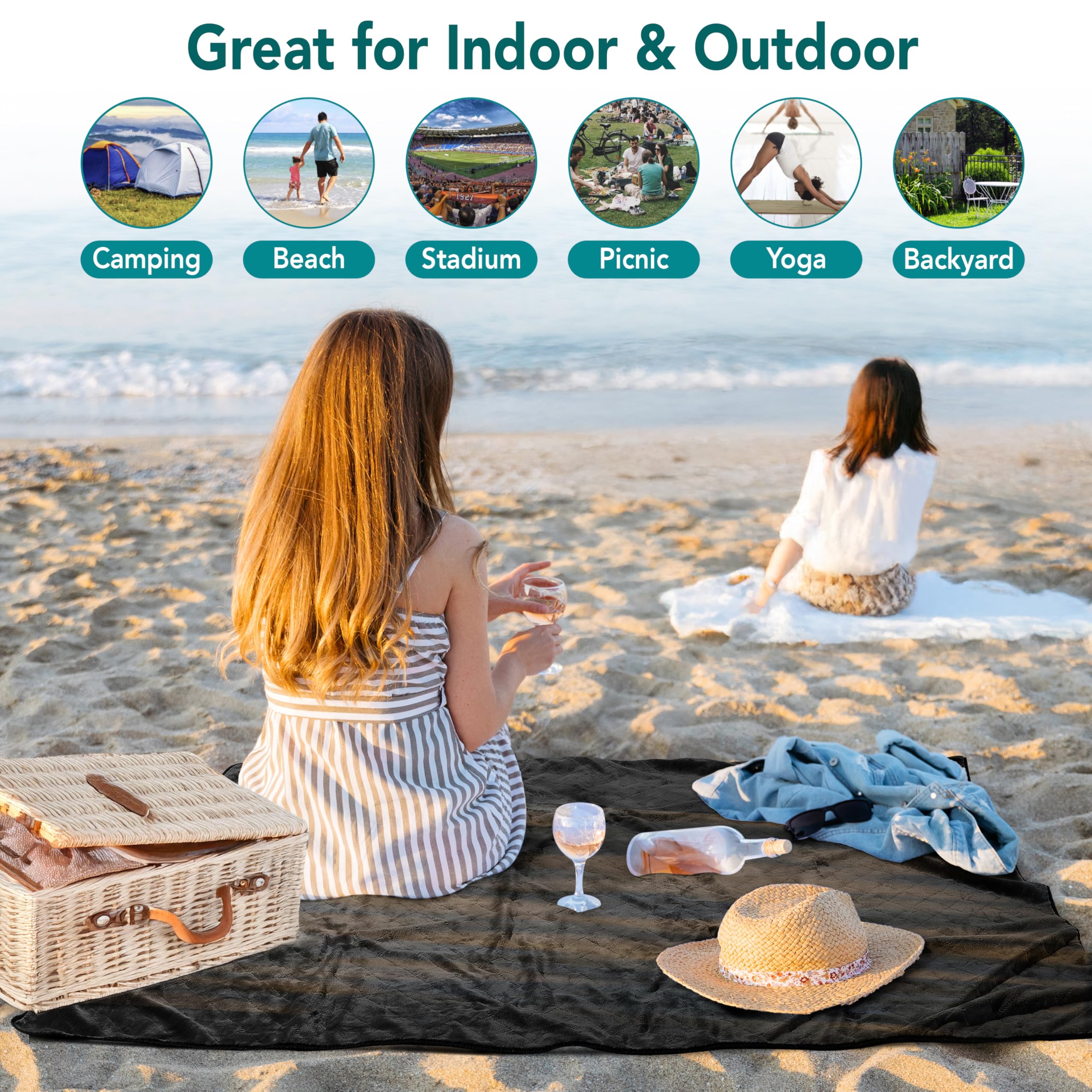 Amazon.com : SUN CUBE Large Waterproof Camping Blanket, Fleece