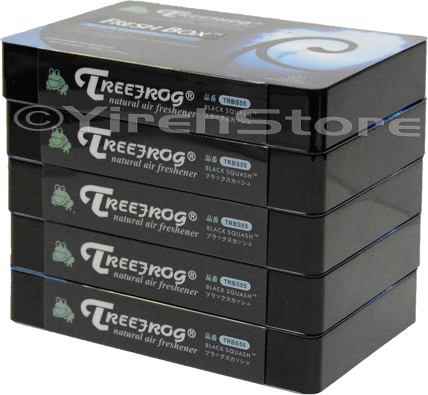 YirehStore Air Freshener TreeFrog Xtreme Fresh Black Squash Scent 5 Pack, Treefrog Last Long, Large Size Car Air Freshener