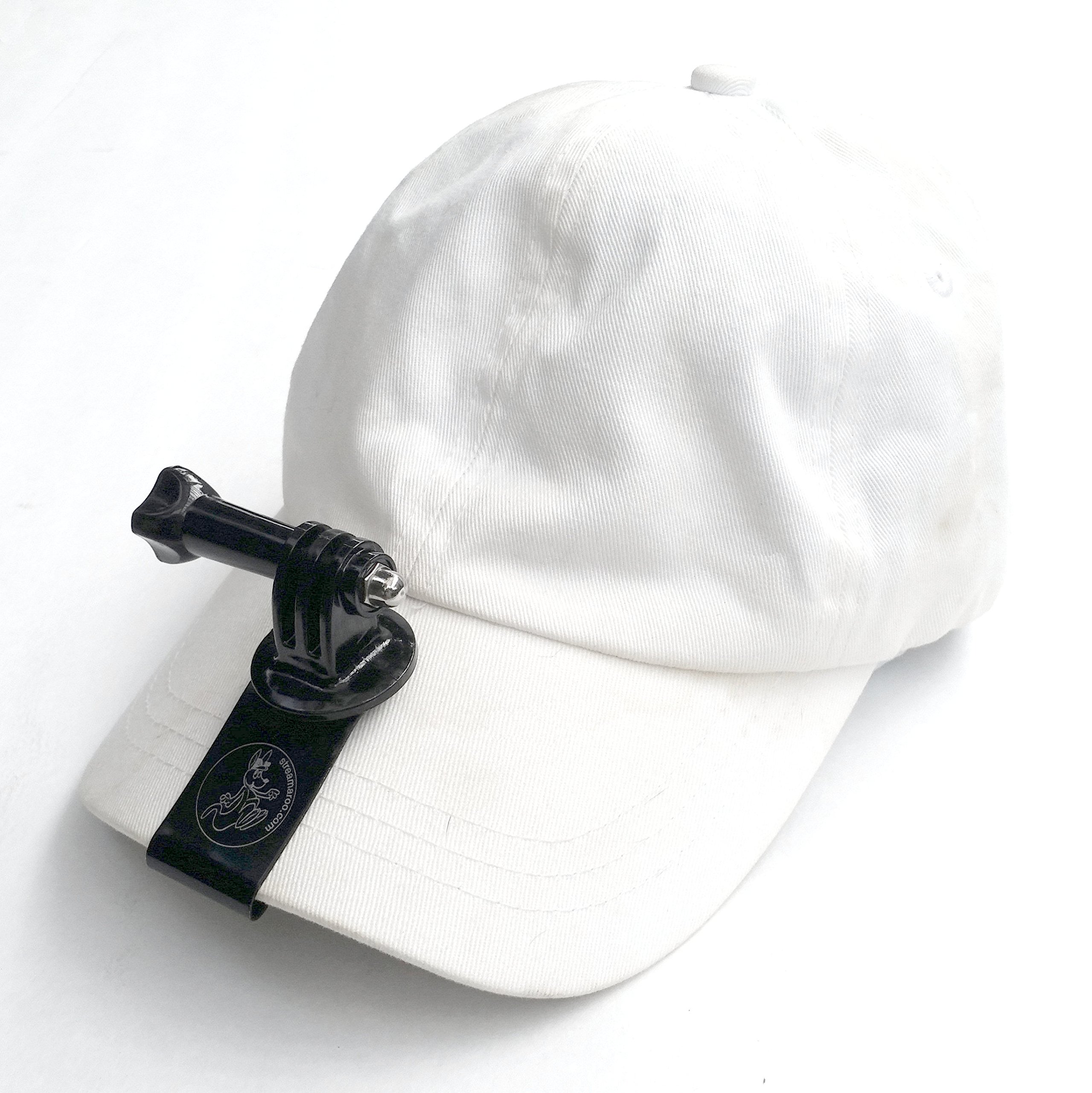 Hat Mount Compatible with GoPros and Action Cameras. Slides onto Ballcap, No Straps on Your Head. The Simple, Elegant Solution for Low-Impact Activities.