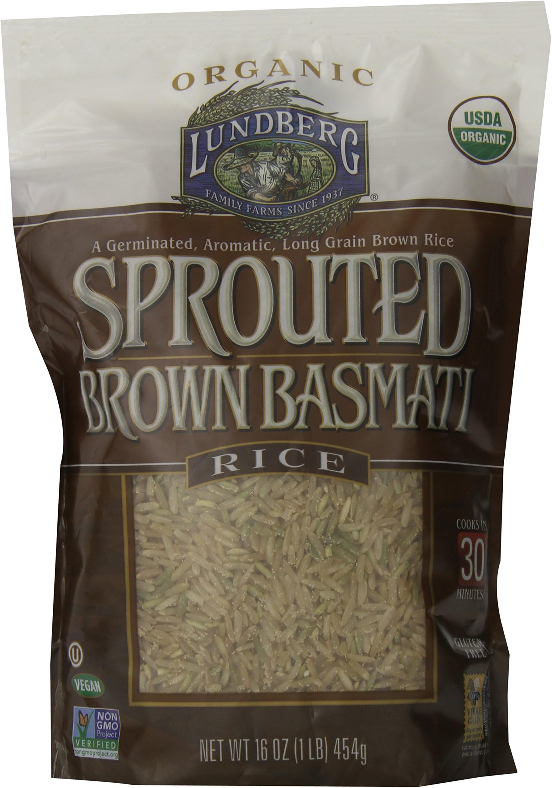 Family Farms Sprouted Brown Basmati Rice, 16 Ounce