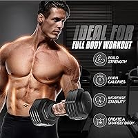 Vista 5 de Yes4All Par de mancuernas ajustables de 25/55 libras, 5 en 1, pesas ajustables con mango antideslizante y prolocks resistentes 25 libras