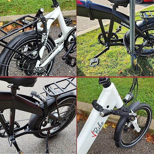 Miniatura 7 de Candados de cadena para bicicleta, resistente, antirrobo, con llave para bicicleta eléctrica, bicicleta, cochecito, scooter, scooter eléctrico,