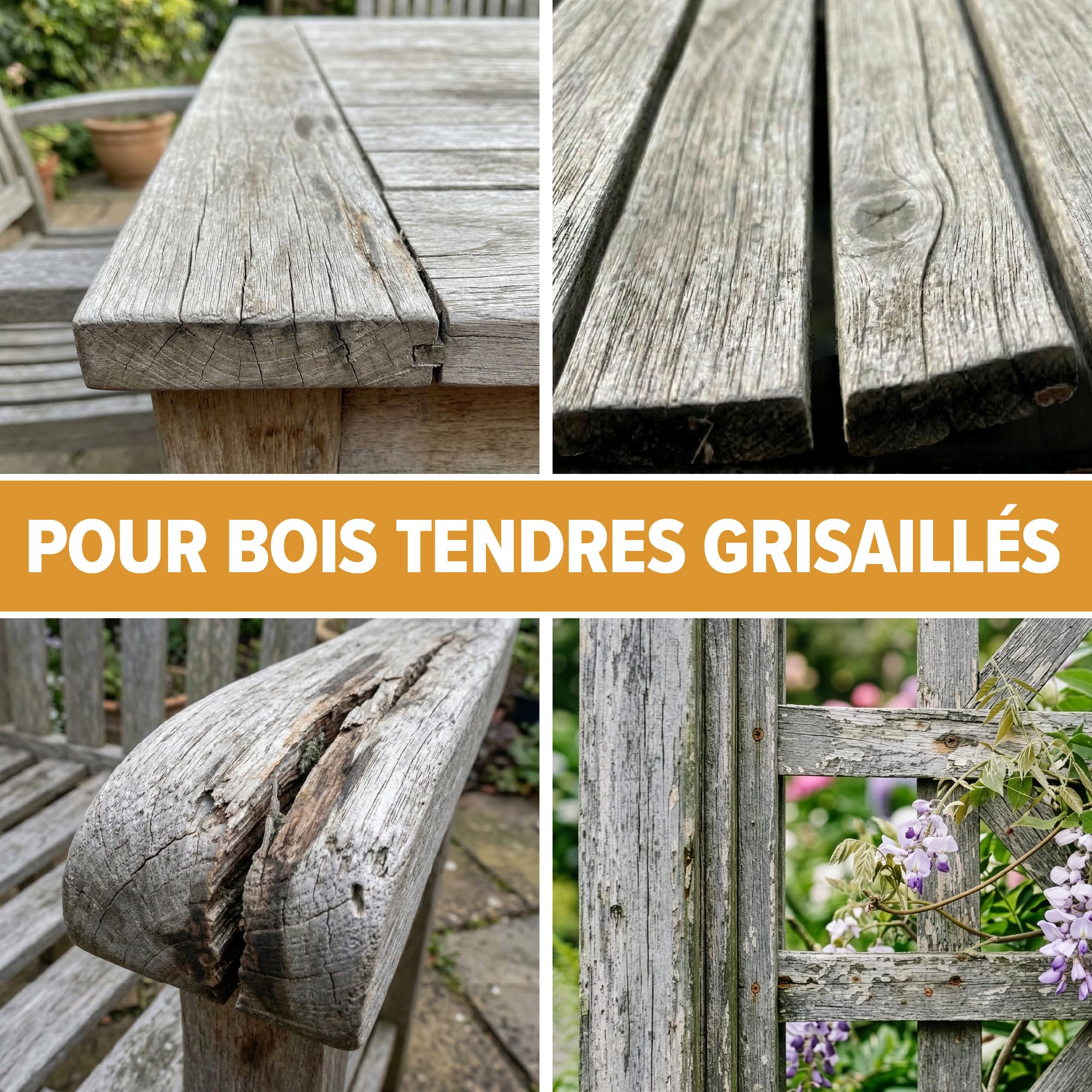 Roxil Gel Nettoyant Dégriseur pour Bois 5L - Acide Oxalique pour Meubles d'Extérieur & Terrasses - Restaure Couleur & Grain du Bois