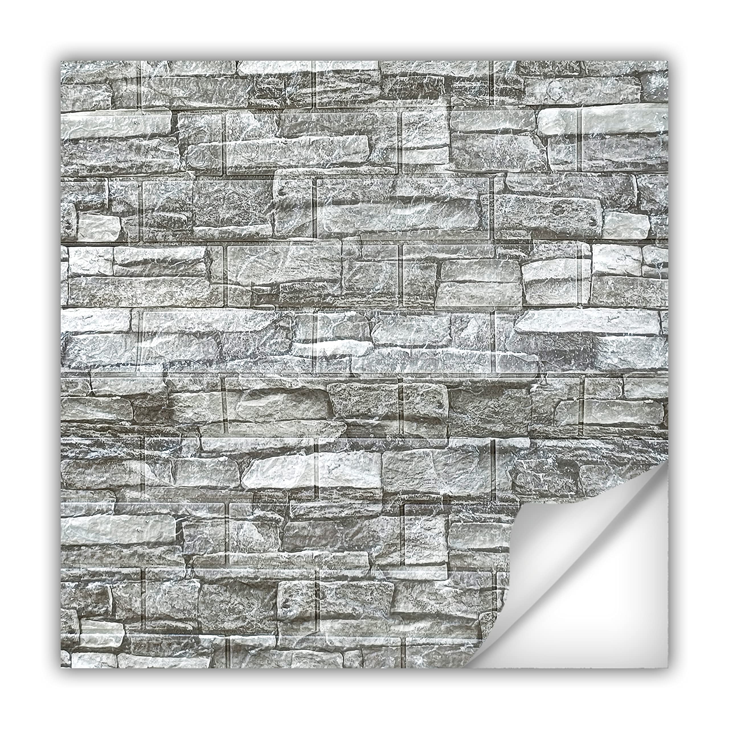 MAKA 12 Pezzi Piastrelle Adesive in PVC Bagno e Cucina 60x77cm/Pezzo 5.5 m² Totale Pietre in 3D Murale Mattonelle Decorazioni Realistiche Mosaico Autoadesivo Impermeabile Alta Risoluzione (Virginia)