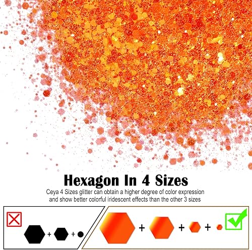 Miniatura 9 de Ceya Polvo de purpurina iridiscente ultra fina de alto brillo, 3.5 onzas3.53oz, purpurina de ópalo mágico para manualidades de 1128 pulgadas, 0.008