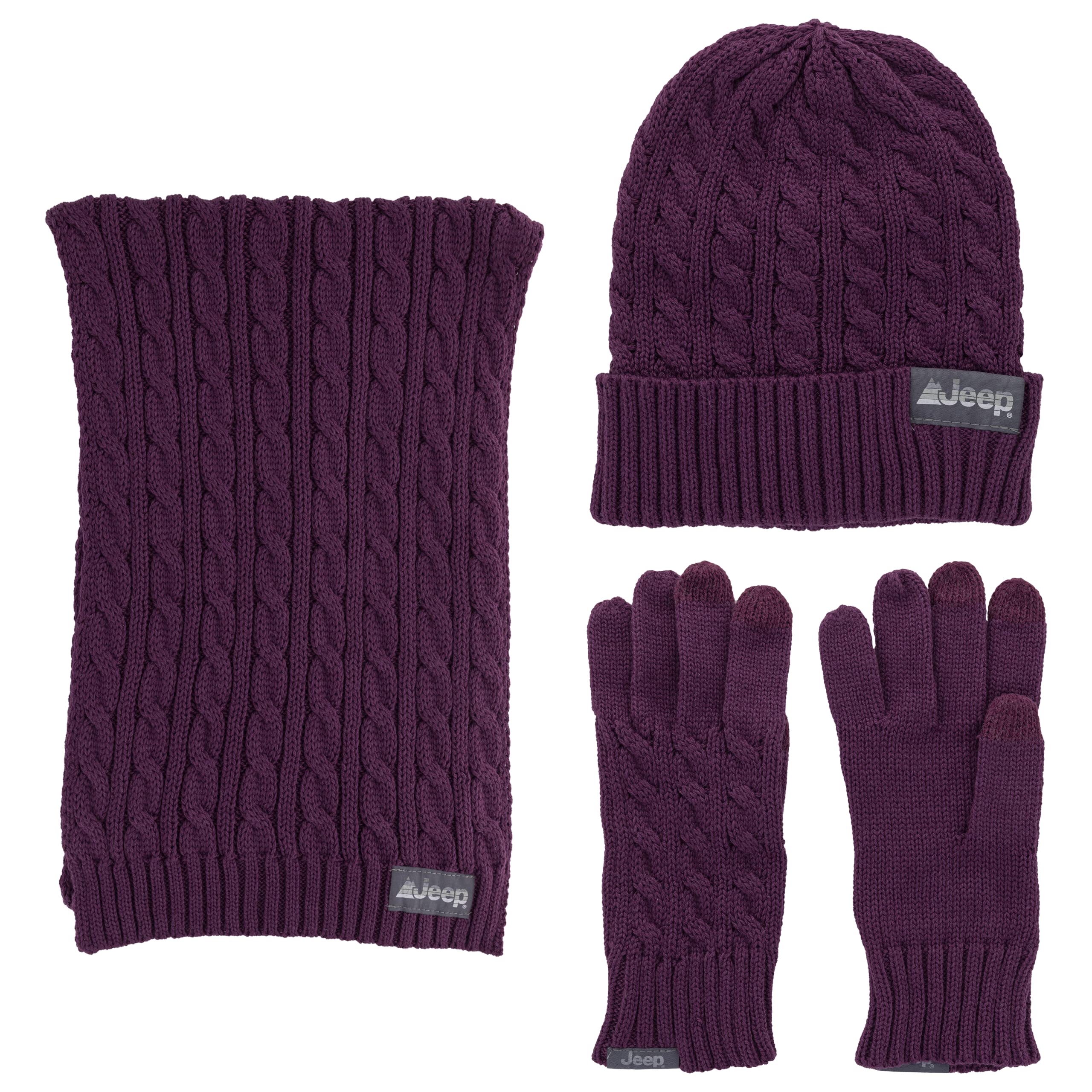 Bonnet gants écharpe kit accessoires hiver violet taille unique mixte - 7