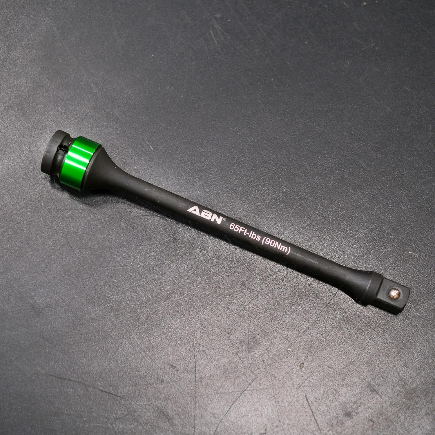 ABN 1/2in Drive 8in Long Torque Limiting Socket Extension Bar, 65 ft/lb CR-MO with Green Color-Coded Aluminum Ring