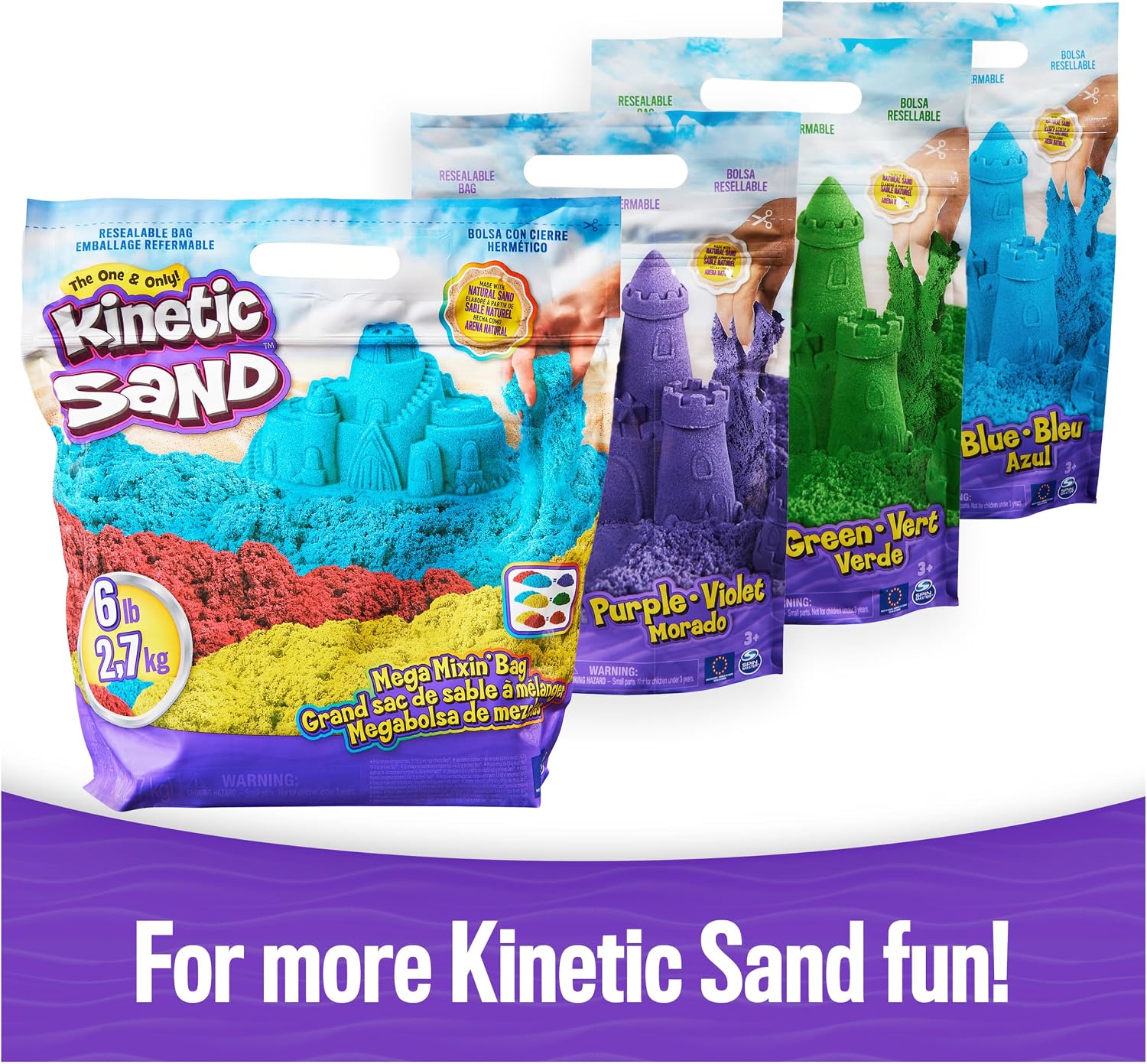 Kinetic Sand, 20-Pack Eggs with Red, Yellow, and Blue Play Sand, Goodie Bag Toys, Sensory Toys for Kids