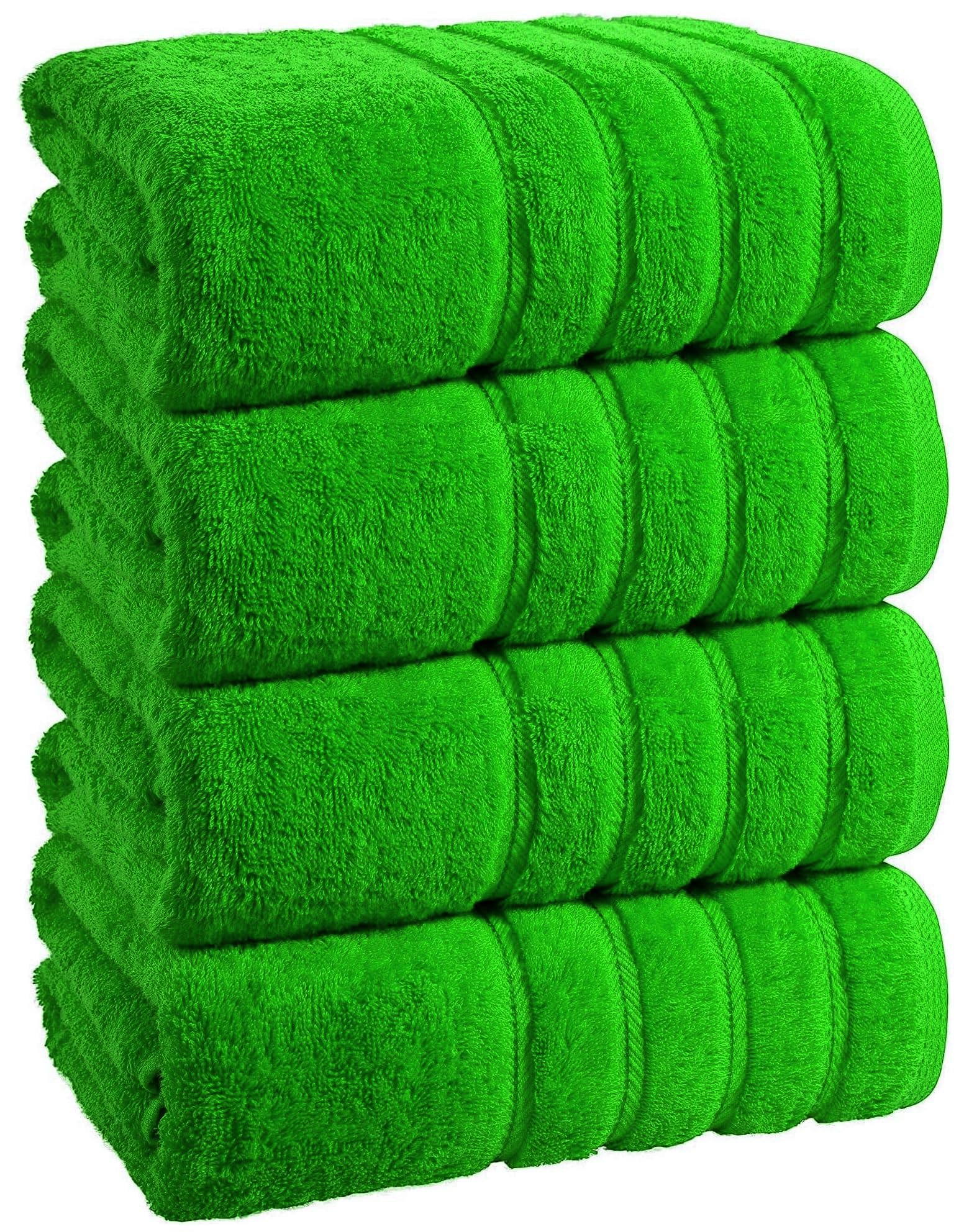 4 x Extra Large Super Jumbo Bath Sheets Set (100x200cm, 600-GSM) Soft Big Towels 100% Egyptian Cotton Bath Sheets Quick Dry XL Bathroom Towels (Sage Green)