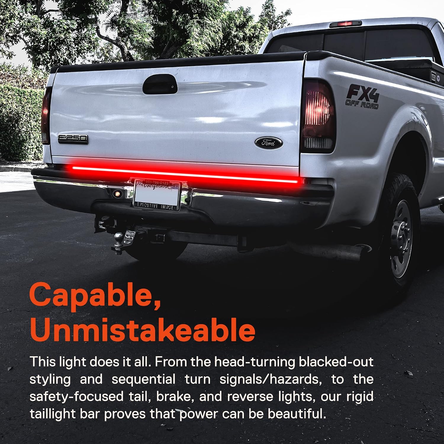60" LED Tailgate Light Bar for Trucks [Rigid Aluminium Frame] [Amber Sequential Turn Signal] [Tail & Reverse Light] [IP66 Waterproof] Rear Truck Tail Under Tailgate Brake Light Bar for Cars Trailer