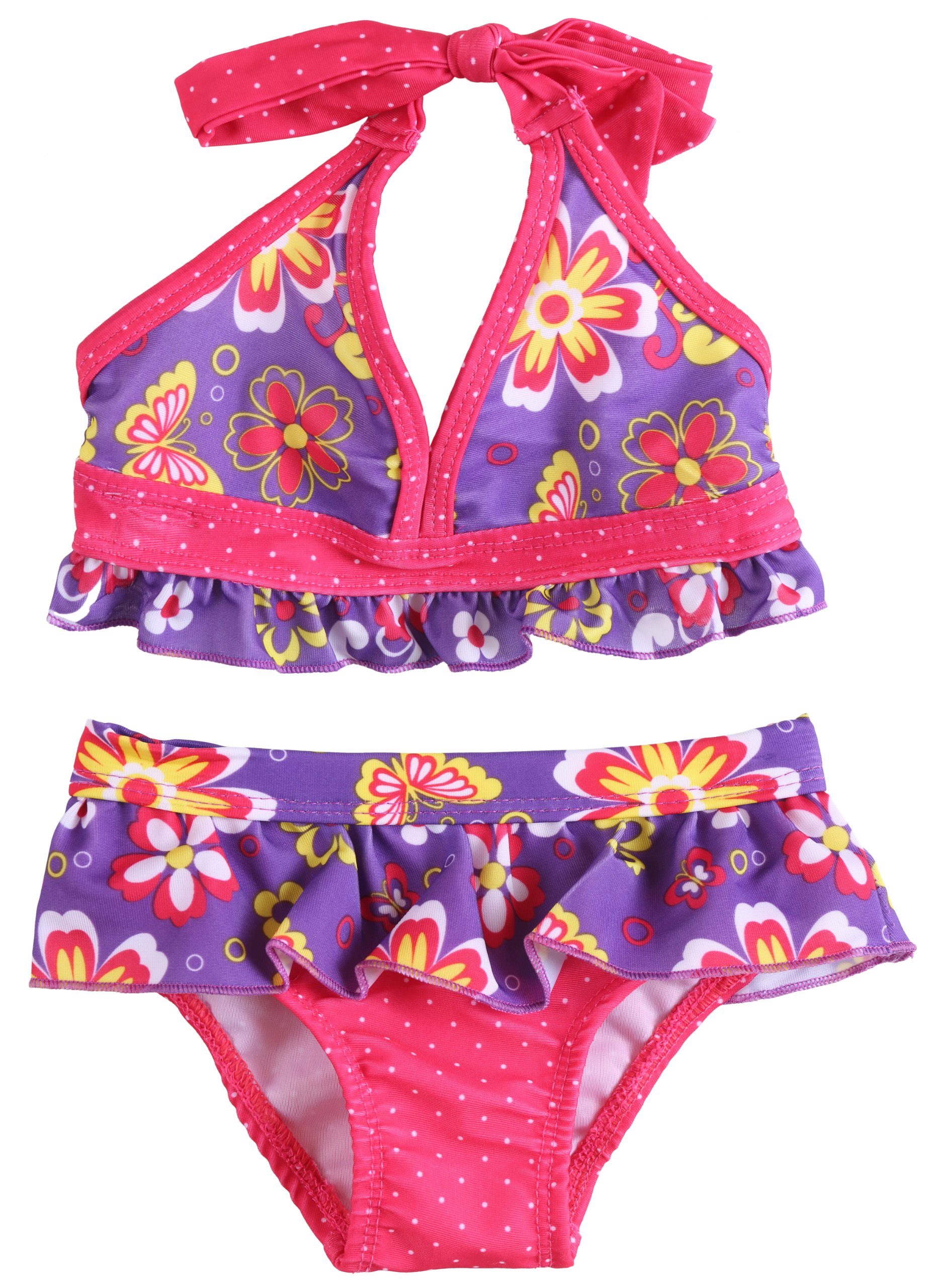 Pink Platinum Girls UV Protection Two Piece Bikini Set Swimwear - Purple (Size 3T)