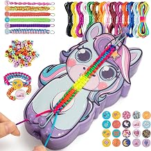 AONTESS Friendship Bracelet Making Kit for Girls Unicorn Bracelet Maker Tool with Beads, String & Tutorial Cards - DIY Jewelry Gift for Kids Ages 6 7 8 9 10 11 12, Birthday & Christmas
