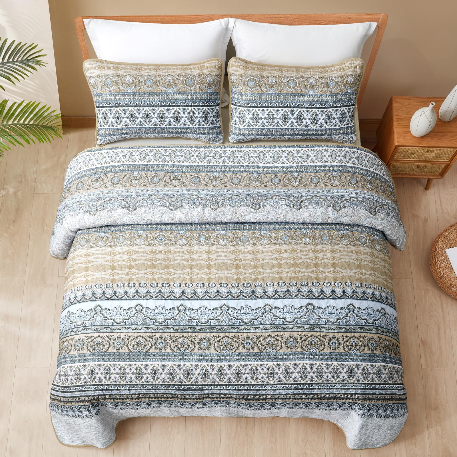 KASYLAN Parure De Lit 3 Pièces - Couvre-lit Matelassé Ultra Doux