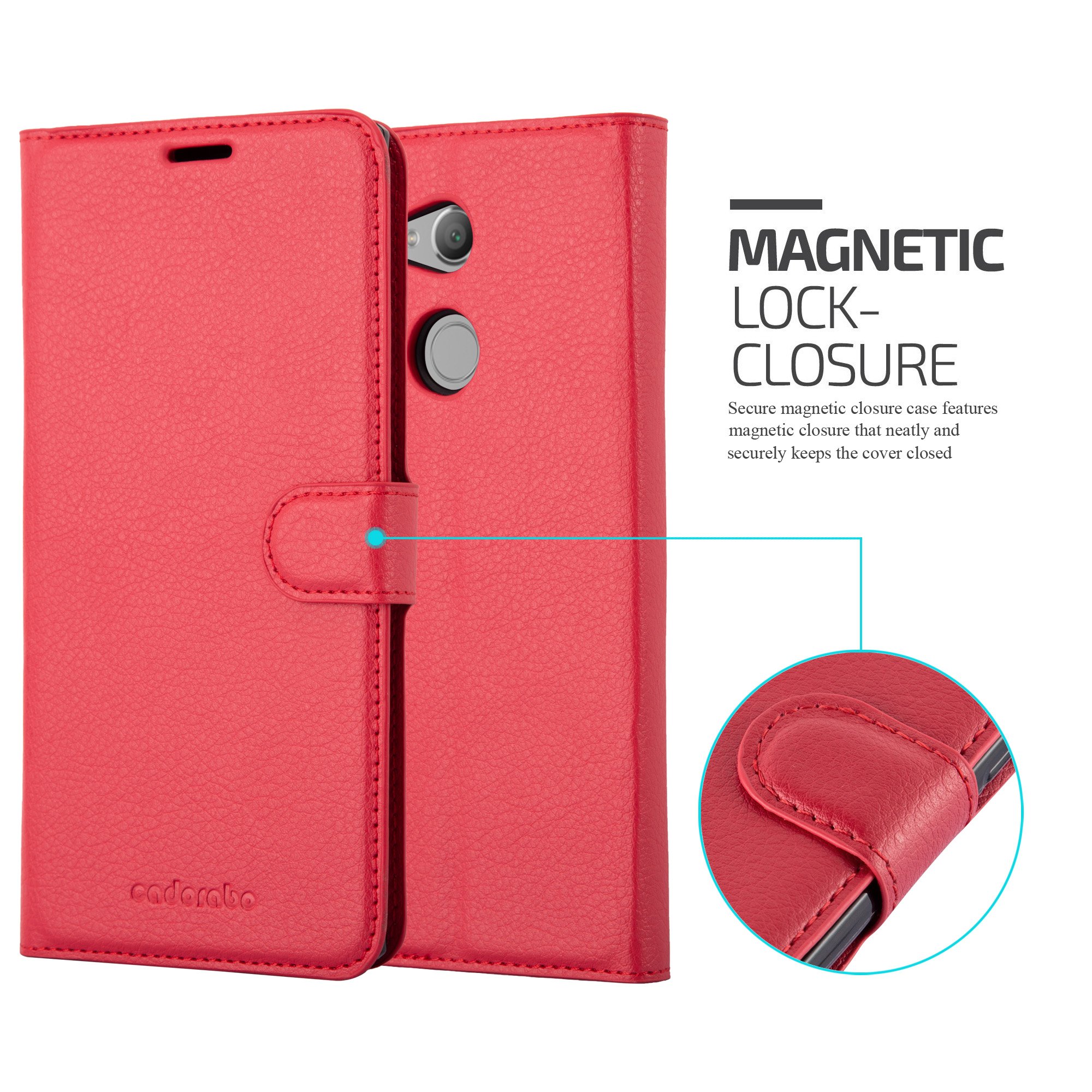 Custodia Portafoglio Cadorabo Per Sony Xperia 1 | Rossa Carminio Con Slot Carte E Stand