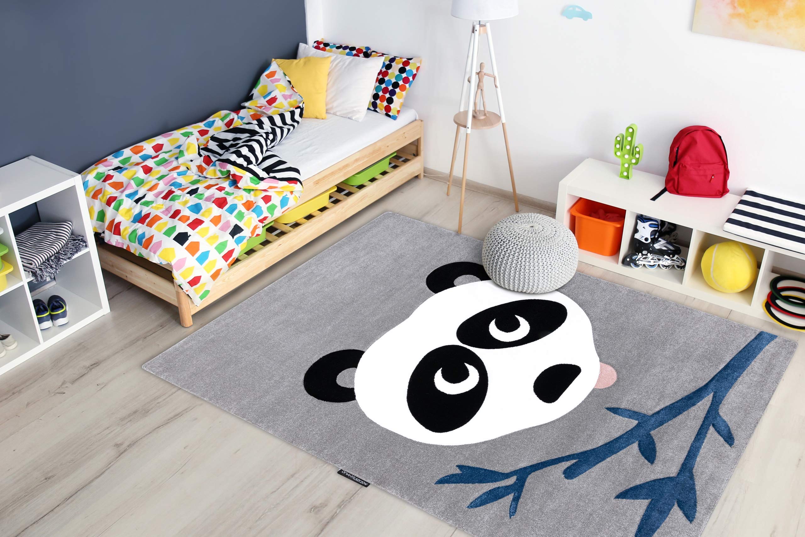 Tapis enfant panda gris pour accompagner les nuits de bébé
