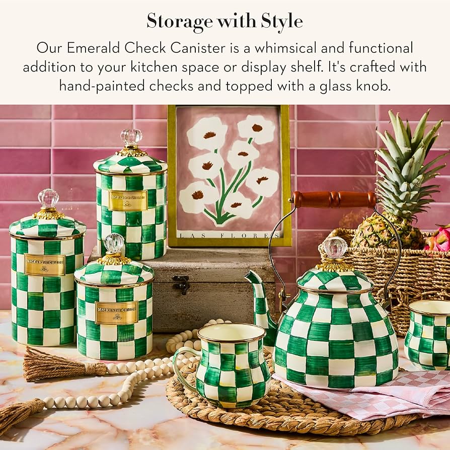 Amazon.com: MACKENZIE-CHILDS Small Enamel Canister, Kitchen