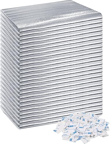 Frienda Juego de aislamiento de puerta de garaje de 24 x 48 pulgadas, paneles de aislamiento de núcleo de espuma blanca, barrera radiante de