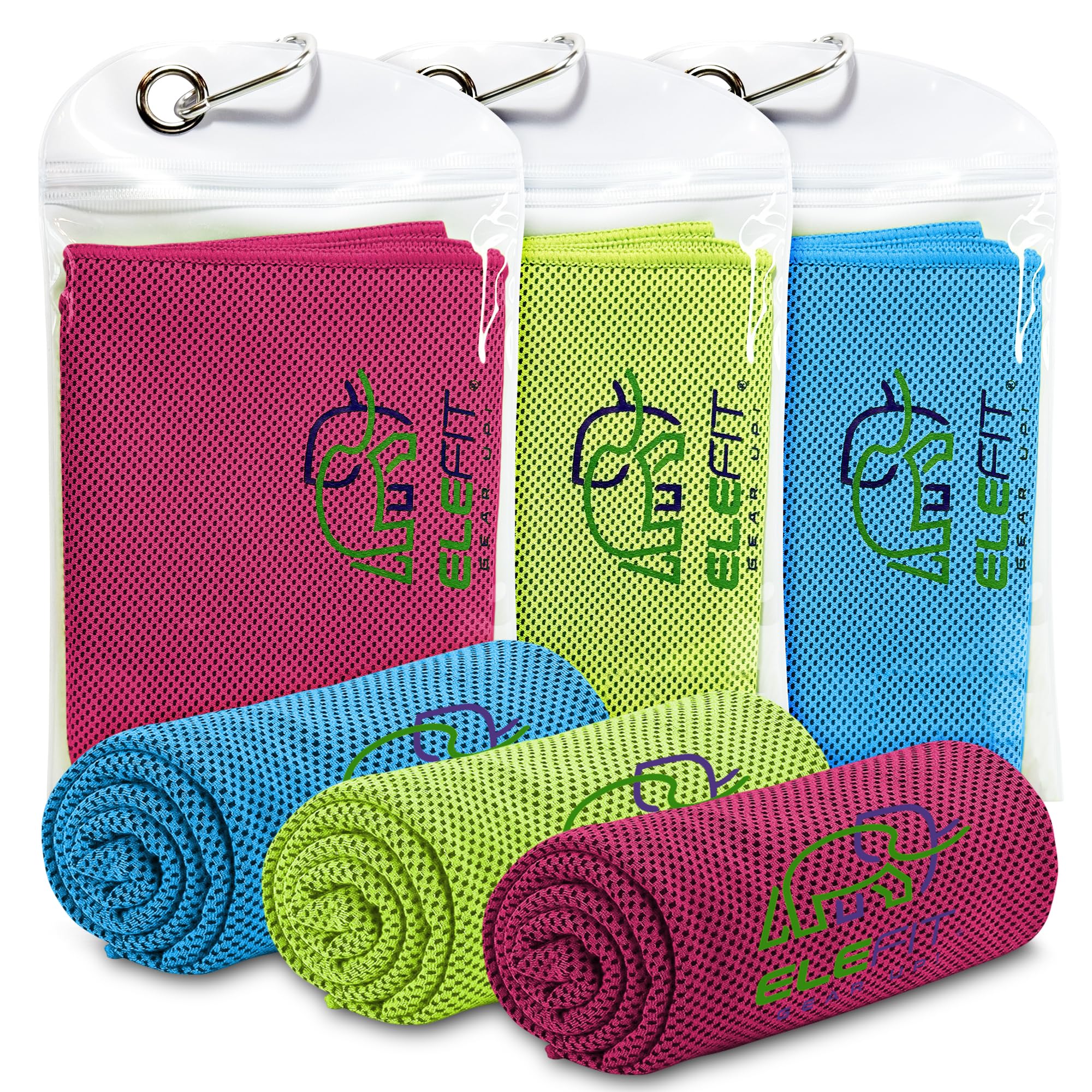 Quick-Drying Cooling Microfiber Gym Towels: Ideal for Comfortable Workout, Running, Yoga, Hiking, Trekking, Walking, Camping, and Family Outdoor Adventures - Lightweight, Portable, Sweat-Wicking