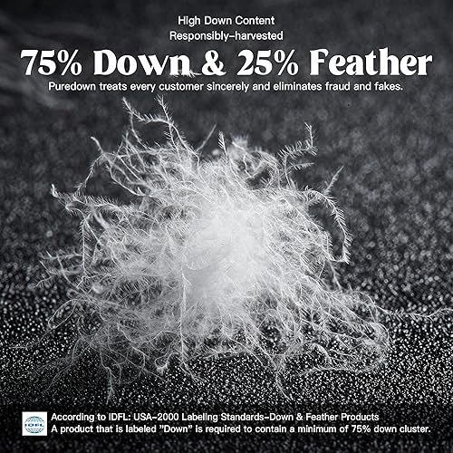 Miniatura 3 de puredown® Edredón de plumón tamaño individual, relleno de edredón pesado extra cálido, edredón ultrasuave para invierno, estaciones frías